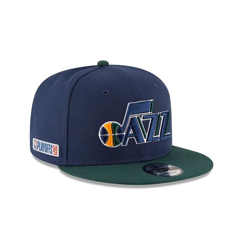 NBA Utah Jazz Playoff Side Patch 9Fifty Snapback (MUD0689) - Blue New Era Caps